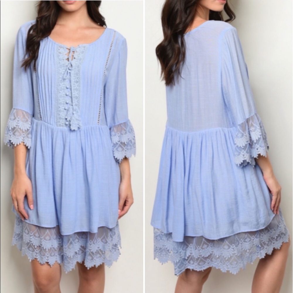 ✨JUST IN✨Romantic Boho Lace Flowy Crochet  Dress bohemian romantic shabby chic